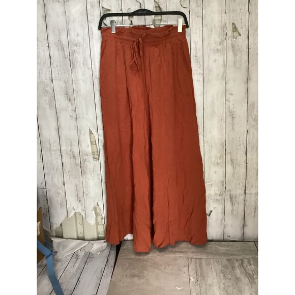 California Birds of Paradise Tina Pants Women Gingerbread Wide Leg Size Medium - Picture 1 of 4